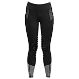 HR Farm Women's Silicone Tights Horse Riding Gel Grip Pull On Leggings with Pocket