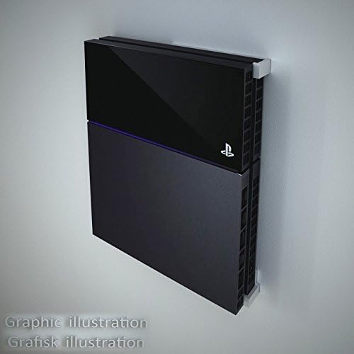 DANISH DESIGNED WALL MOUNTING KIT FOR PLAYSTATION 4 SLIM - PS4 SLIM - FITS PERFECTLY ON THE WALL (WHITE)