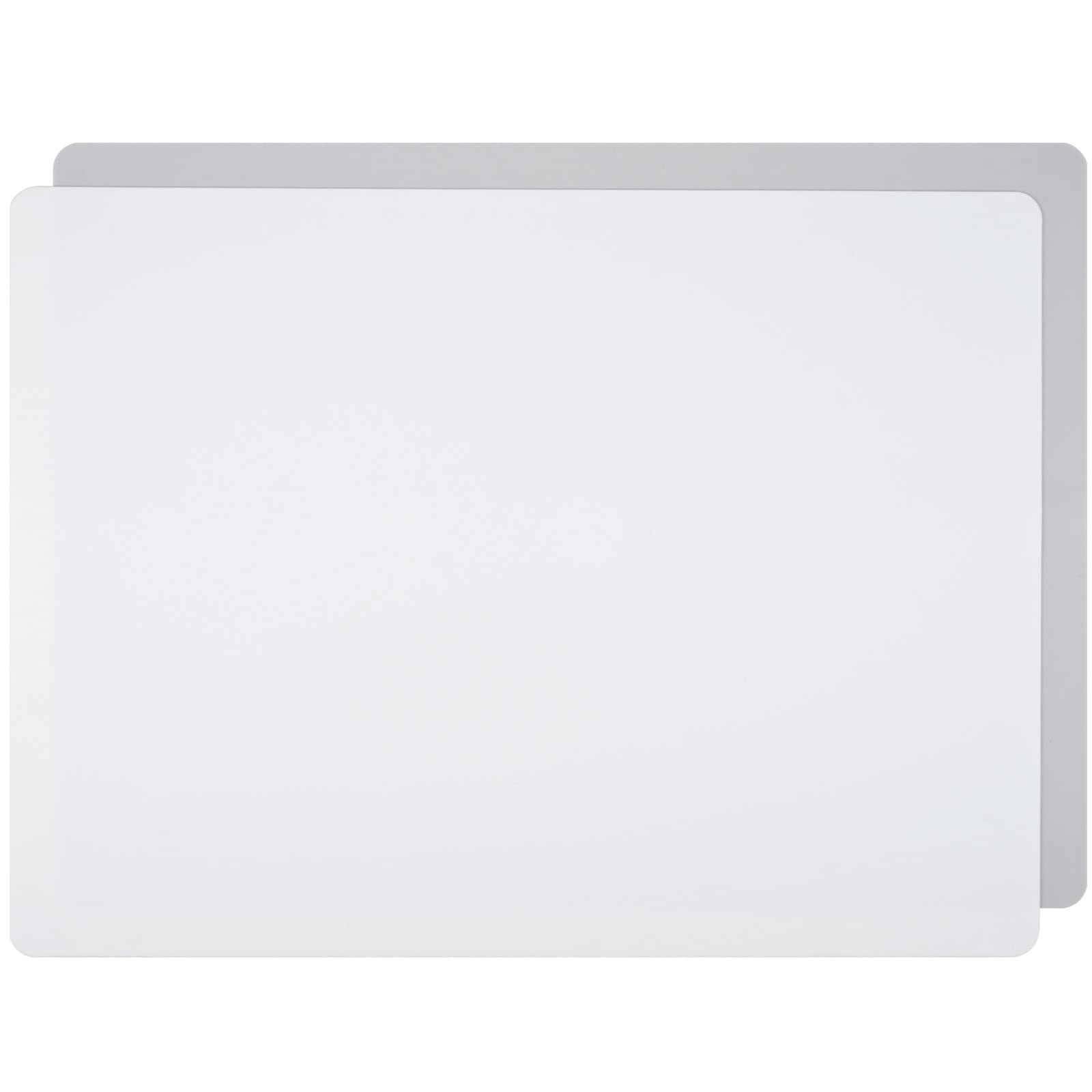 Silicone Placemats for Kids,2pcs Table Mat,Non Slip, Heat Resistant,Dishwasher Safe,40 x 30 cm,White + Lightgrey