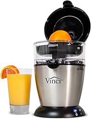 Vinci Hands Free Electric Citrus Juicer, 1-Button Juicer Machine, Orange Lime Grapefruit Lemon Squeezer, Easy to Clean Orange Juicer Squeezer, Black/Stainless Steel