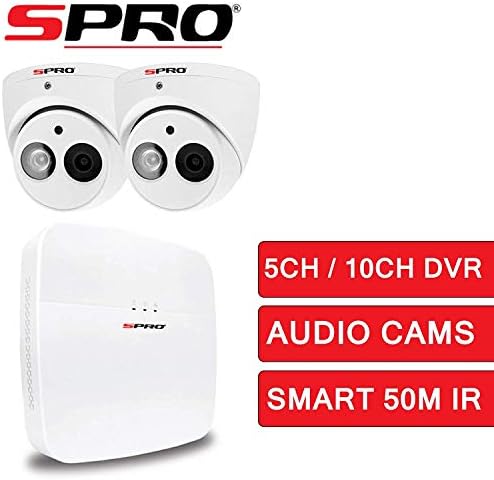 4CH SPRO 2MP SYSTEM HDMI DVR 2X 50M AUDIO CAMERA KIT (NO HDD)