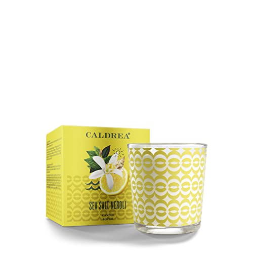 Caldrea Scented Candle, Made with Essential Oils and Other Thoughtfully Chosen Ingredients, 45 Hour Burn Time, Sea Salt Neroli Scent, 8.1 oz