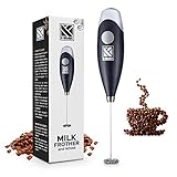 Milk Frother - Handheld Battery Operated Electric Foam Maker For Coffee, Latte, Cappuccino, Hot Chocolate With Stainless Steel Whisk by K-Brands