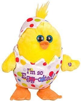 Plush Easter Spring Chick 10" Sings I'm So Egg-cited! Singing & Moving