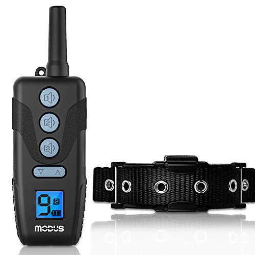 MODUS Dog Training Collar – E Collar for Dogs w/ 3 Training Modes, Vibration and Sound, Dog Training Collar with Remote, Long Range of 1300ft, Waterproof, Ideal for All Dogs