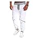 Keybur Men's Harem Casual Baggy Hiphop Dance Jogger Sweatpants Trousers (Asia Size XL-US Size M, White)