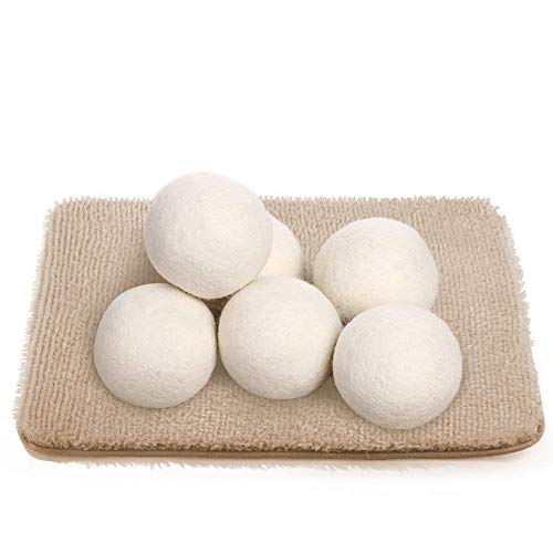 image for EFUTONPRO Wool Dryer Balls - Pack of 6 - Natural Fabric Softener, Reus