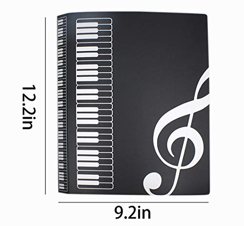 Aimeio 40-Pocket Protector Presentation Book A4 Size 80-Page Capacity,Available for Report Sheets,Artworks,Music Sheets,Clippings School Office Supplies,Black - Thumbnail 7