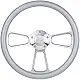 Red Steering Wheel 14 Inch Aluminum with Chevy Installation Adapter and Horn