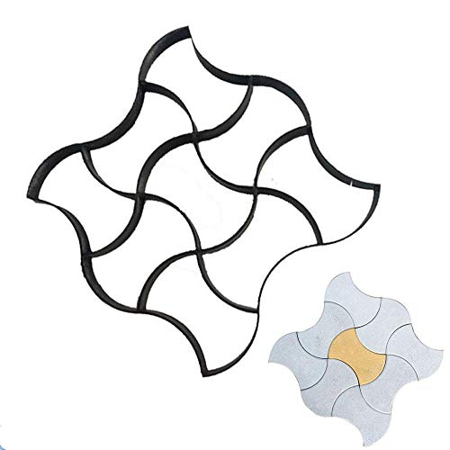 Pavement Concrete Cement MoldS Walk Maker, Hengmo DIY Personalized Manual Pathmate Stone Path Mate Reusable Concrete Cement Stone Mold Design PaverS Walk Maker Mold (19.7''x19.7'')