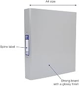 Oxford Premium A4 Ring Binder Silver 25mm 40mm Spine Laminated view 2