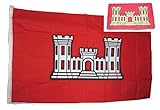 Army Corps of Engineers Vessel Flag 3 X 5 Foot with 2 X 3 Inch Magnet New Bundle Two Items