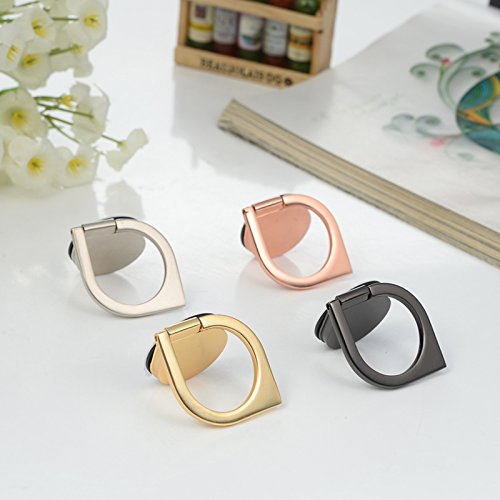 Mavis's Diary 2 Pcs Marble Pattern Universal 360¡ã Rotating Phone Metal Buckle Tablet Finger Grip Ring Stand Holder Kickstand for All Phones Tablets - Black&White (Black & Sliver)