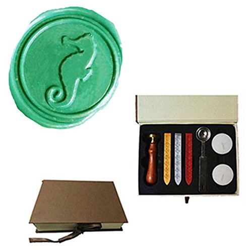 MDLG Vintage Sea Horse Custom Picture Logo Wedding Invitation Wax Seal Sealing Stamp Sticks Spoon Gift Box Set Kit