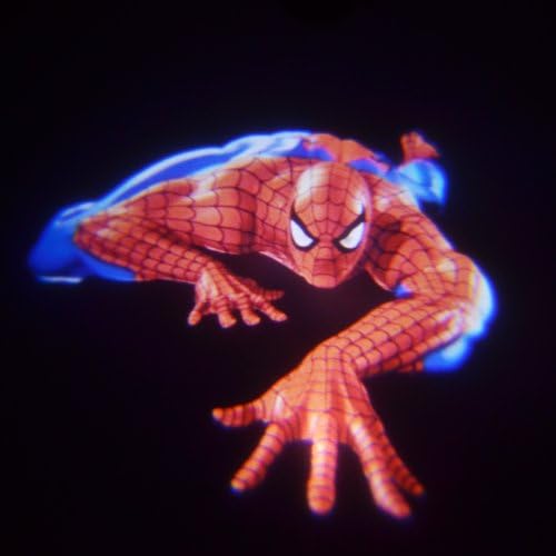 Padaday Red Crawl Spiderman 2x replaceable insert Logo film slide Emblem for car wireless door welcome light USB roof logo projector light Home door ceiling E26 E27 projector light
