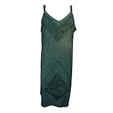 Mogul Womens Sundress Green Strappy Tank Tunic Embroidered Boho Beach Dresses