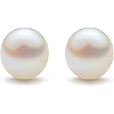 NORBU S925, AAA+ Button Freshwater Stud Pearl Earrings for Women, Timeless Elegant Gifts for Her Mom Wife, Mothers Day/Wedding Anniversary/Christams