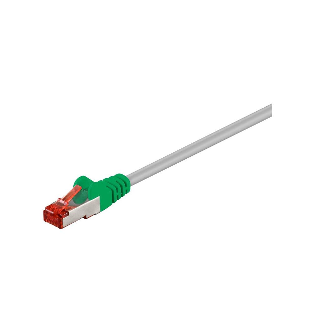 Goobay 68461 CAT 6 Crossover Patchcable, S/FTP (PiMF), Grey/Green, 3m Cable Length