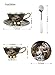 Jucaihome Tea Cups and Saucers Sets Vintage Oil Painting Porcelain Teacups with Saucer and Spoon For Tea Party