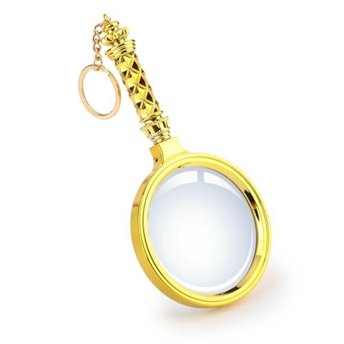 Meximore 10X Handheld Magnifying Glass, Magnifier Loupe Glasses, ABS Gold-Plated Frame Magnifying Glass for Reading, Jewelry and Repair (Gold-60MM)