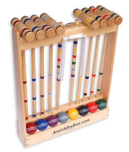 Amish-Crafted Deluxe 8-Player Croquet Game Set, Maple Hardwood (Eight 32" Handles) Amish-Crafted Deluxe 8-Player Croquet Game Set, Maple Hardwood (Eight 32" Handles)