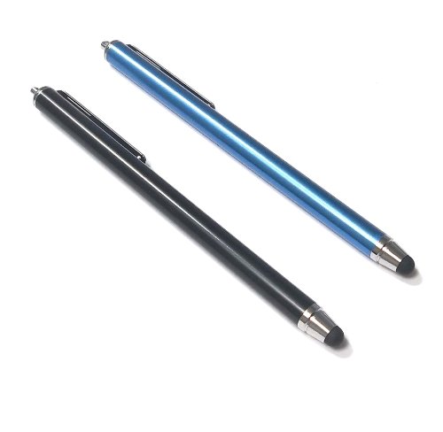 Bargains Depot (Blue & Black) 2 pcs (2 in 1 Bundle Combo Pack) SILM / ACCURATE / FINE POINT / THINNER BARREL Capacitive Stylus/styli Universal Touch Screen Pen for Tablet PC & Cell Phone