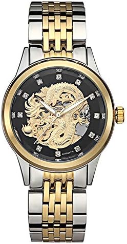 YANGSANJIN Menโs Automatic Watch,Transparent Skeleton Dragon Automatic Mechanical Wristwatches Stainless Steel Band Mens Watch Waterproof