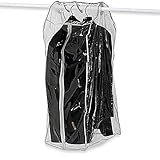 HUJI Superior Quality Clear Vinyl Frameless Suit Garment Coat Gown Dress Storage Bag (1, Clear)