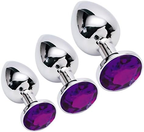 QingSJ 3pcs Jeweled Beginners Plug Anales Training Sets Restraint Purple
