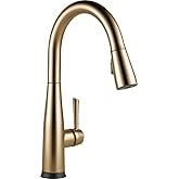Delta Essa Brushed Gold Touch Kitchen Faucet with Pull Down Sprayer, Modern Single Hole Touch On Kitchen Sink Faucet, Single Handle, Champagne Bronze 9113T-CZ-DST
