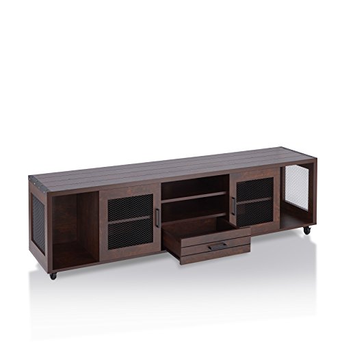 247SHOPATHOME HFW-1697C6-TV Emette Entertainment Center, One Size, Walnut