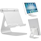 iPad Stand Adjustable Aluminum Tablet Stand, Desktop Stand Holder Dock for iPad Pro 9.7, 10.5, 12.9, Air 2 3 4 mini, Kindle, Nexus, Accessories, Tab, E-reader Other Android Tablets (4-13 inch) Silver