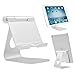 iPad Stand Adjustable Aluminum Tablet Stand, Desktop Stand Holder Dock for iPad Pro 9.7, 10.5, 12.9, Air 2 3 4 mini, Kindle, Nexus, Accessories, Tab, E-reader Other Android Tablets (4-13 inch) Silver