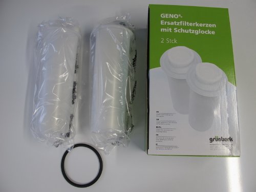 Grünbeck Geno Kombi FSV Potable Water Filter, Activated Carbon, Pack of 2 (80 µm with Protective Bell), Model: candles
