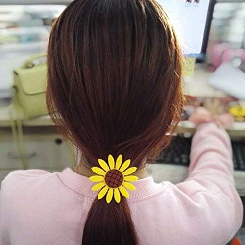 お年玉セール特価 のzayar ヘアゴム ヘアアクセサリー レディース 子供 リングゴム かわいい 髪ゴム ひまわり 髪飾り 髪留め 5個セット New限定品 の