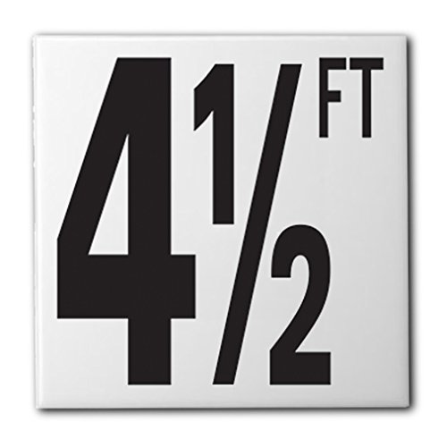 Ceramic Swimming Pool Waterline Depth Marker "4 1/2FT" Smooth Finish, 5 inch Font