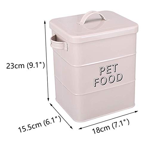 Pet Treat and Food Storage Tin with Lid | 6lbs Capacity | Serving Scoop Included - Thumbnail 5