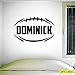 Custom Boys Name Football Wall Decal. -0283- Personalized Boys Football Wall Decal - Football Theme Wall Decal - Football