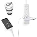 USB Car Charger, Elepower 2 in 1 Dual USB Travel Car and Wall Charger for iPhone X 8 7 6s Plus, Samsung Galaxy S9 S8 Plus Note 8 5, iPad Air Mini, Nexus, HTC, LG, Nokia and More-White