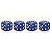 TOMALL 4pcs Tyre Valve Stem Caps for Universal Car Motorcycle Bike Aluminum Alloy Dice Style Blue