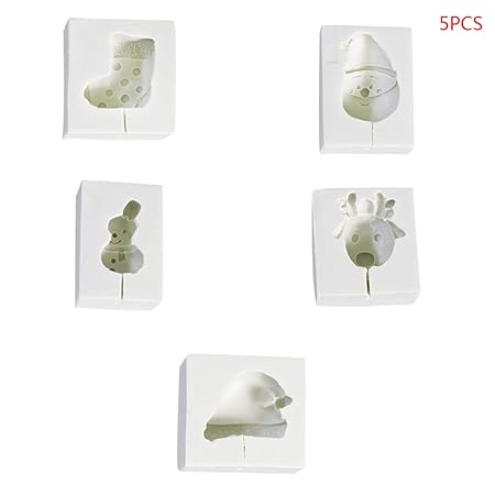 Yintiod 5 Piezas 3D Navidad Gorro de Navidad de Silicona ...