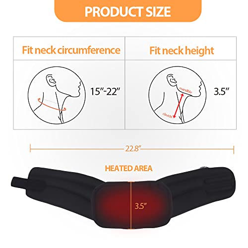 Comfheat USB Heated Neck Brace for Neck Pain and Support, Foam Cervical