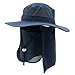 Home Prefer Men's Sun Hat Mesh Bucket Hat Detachable Neck Face Flap Hat Boonie Hat Navy