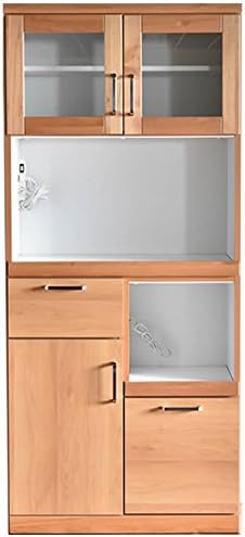 Amazon トスティ 80 Op 扉 ナチュラル 食器棚 完成品 ガーデン ナチュラル 幅80 オープン扉タイプ 引き戸 キッチン収納 棚 おしゃれ レンジ台付き食器棚 幅80 オープン扉タイプ キッチンワゴン 収納カート オンライン通販