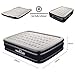 Mersuii Air Mattress Queen Size Portable Inflatable Airbed with Built-in Pump Durable Air Mattress Full Storage Bag Included Classic Stripe Flocked Surface(78x60x20 inch)
