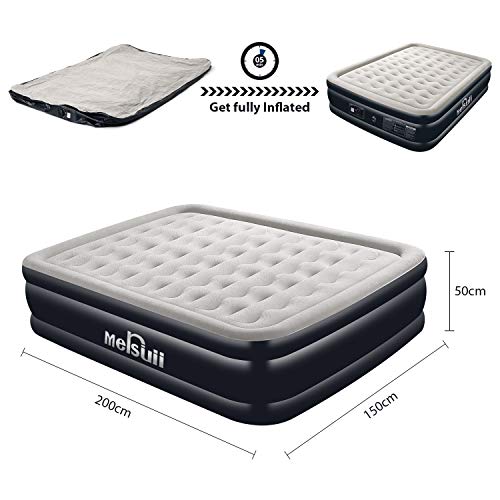 Mersuii Air Mattress Queen Size Portable Inflatable Airbed with Built-in Pump Durable Air Mattress Full Storage Bag Included (78x60x20 inch) - Thumbnail 2