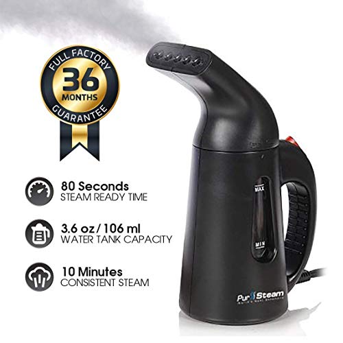 PurSteam Newest Steamer for Clothes, 2018 Premium 7-in-1 Powerful Multi-Use Handheld Garment Steamer, Remove Wrinkles/Clean/Sterilize/Sanitize/Refresh/Treat/Defrost, Perfect for Home and Travel