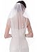 emondora 2-Tier Wedding Veil White Beaded Bridal Veil Short Wedding Veil With Rhinestones Bachelorette Veil For Bride
