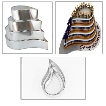 EUROTINS 4 Backformen Tropfen f?r mehrst?ckige Hochzeitstorte - 4er-Set