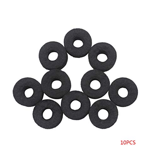 KOROWA 10PCS Drums Set Black Cymbal Piece Felt Cotton Pads 2.5x1.3cm Musical Instrument Accessories